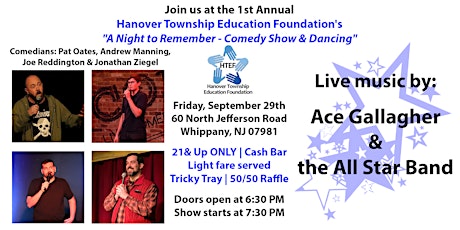 Hanover Township Education Foundation's - A Night to Remember - Comedy Show & Dancing primary image