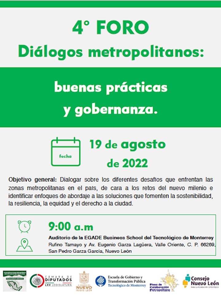 Imagen de 4° Foro Diálogos metropolitanos: buenas prácticas y gobernanza.