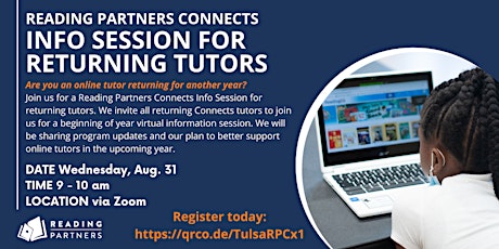 Reading Partners Connects Info Session for Returning Tutors