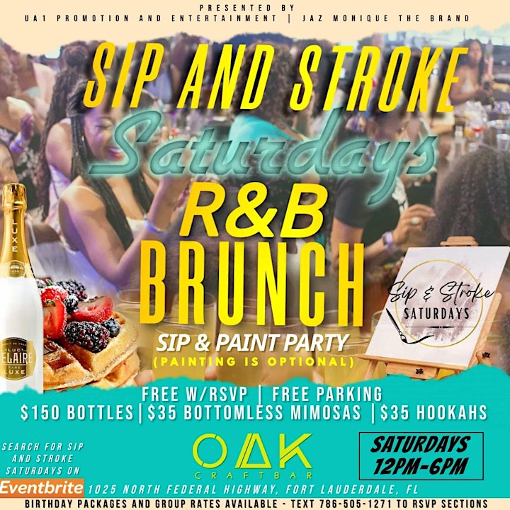 Sip And Stroke Saturdays - R & B Brunch Sip & Paint Party image