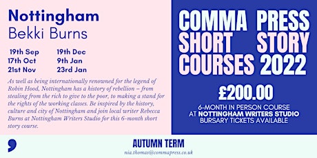 6 Month Nottingham Short Story Course with Bekki Burns (UK ONLY)