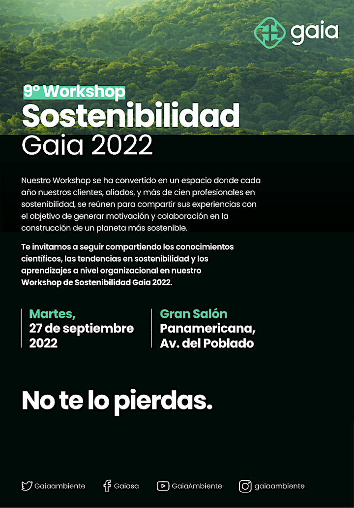 Imagen de 9° Workshop Sostenibilidad Gaia 2022 - Presencial