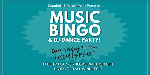 Friday Music Bingo & DJ Dance Party at Redds on Union