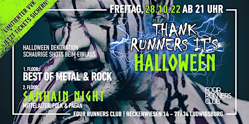 THANK RUNNERS IT'S HALLOWEEN! - Metal/Rock + Mittelalter auf 2 Floors