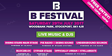 B Festival 2017 Woodbank Park, Stockport primary image