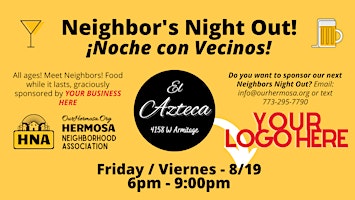 Hermosa Neighbor's Night Out - August at El Azteca