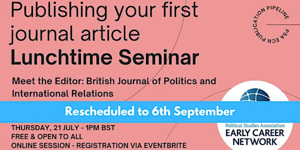 PSA ECN Lunchtime Seminar: Publishing your first journal article
