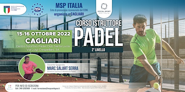 CORSO MSP ITALIA "ISTRUTTORE PADEL 2°LIVELLO"-CAGLIARI