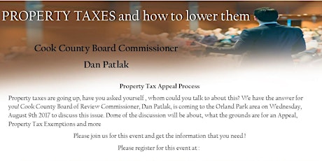 Property Tax Appeal Process with Commissioner Dan Patlak primary image