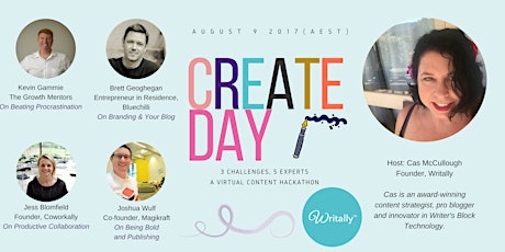 Create Day: A Global Virtual Content Hackathon by Writally Aug 9, 2017 primary image