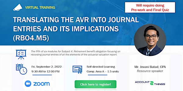 Translating the AVR into journal entries and its implications