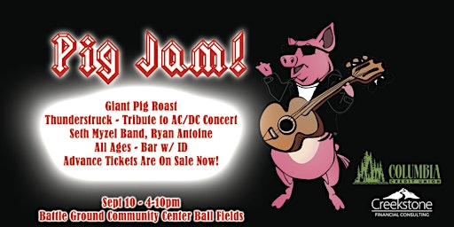 Pig Jam! Giant pig roast and tribute to AC/DC concert