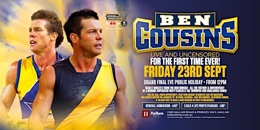 Ben Cousins LIVE and uncensored at Hallam Hotel Grand Final Eve 23/09!