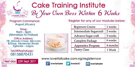 CAKE TRAINING PROGRAM|| Be Your Own Boss Within 6 Weeks || primary image