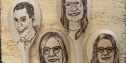 Drawing and  pyrography portrait workshop with A Brush of Genius