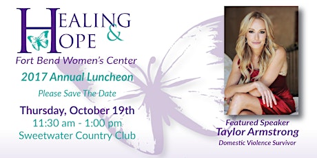 Healing & Hope Luncheon Featuring Taylor Armstrong primary image