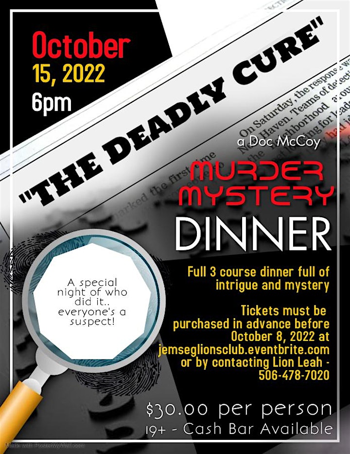 Jemseg Lions Club Murder Mystery Dinner Theatre image