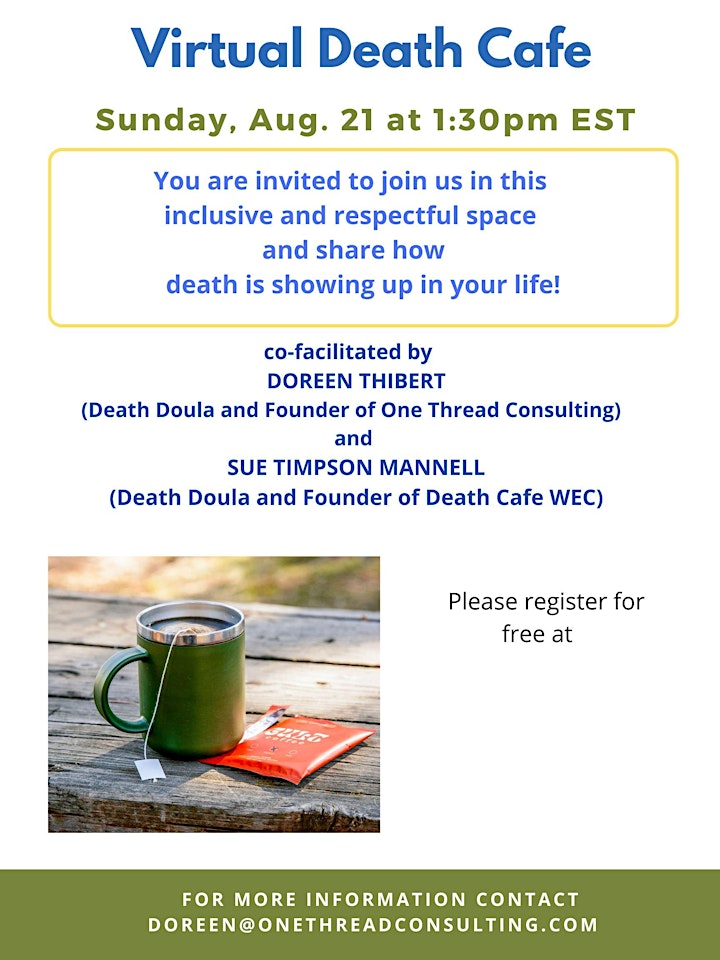 Sunday Aug. 21 Virtual Death Cafe image