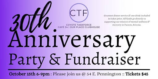 CTF / Our Place Clubhouse / Café 54 30th Anniversary Party and Fundraiser!