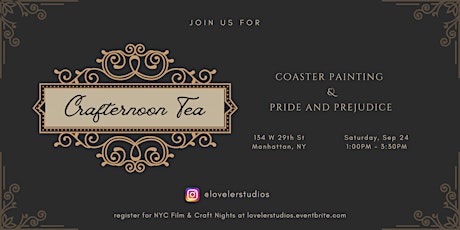Crafternoon Tea: Coaster Painting & Pride & Prejudice primary image