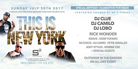 THIS IS NEW YORK w DJ CAMILO, DJ CLUE, DJ LOBO, & Friends at Studio Square primary image