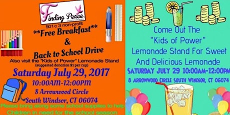 Free Breakfast, Back to School Drive, Lemonade Stand Fundraiser primary image