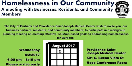 Homelessness in Our Community - Meeting with Residents, Businesses, and Community Members primary image