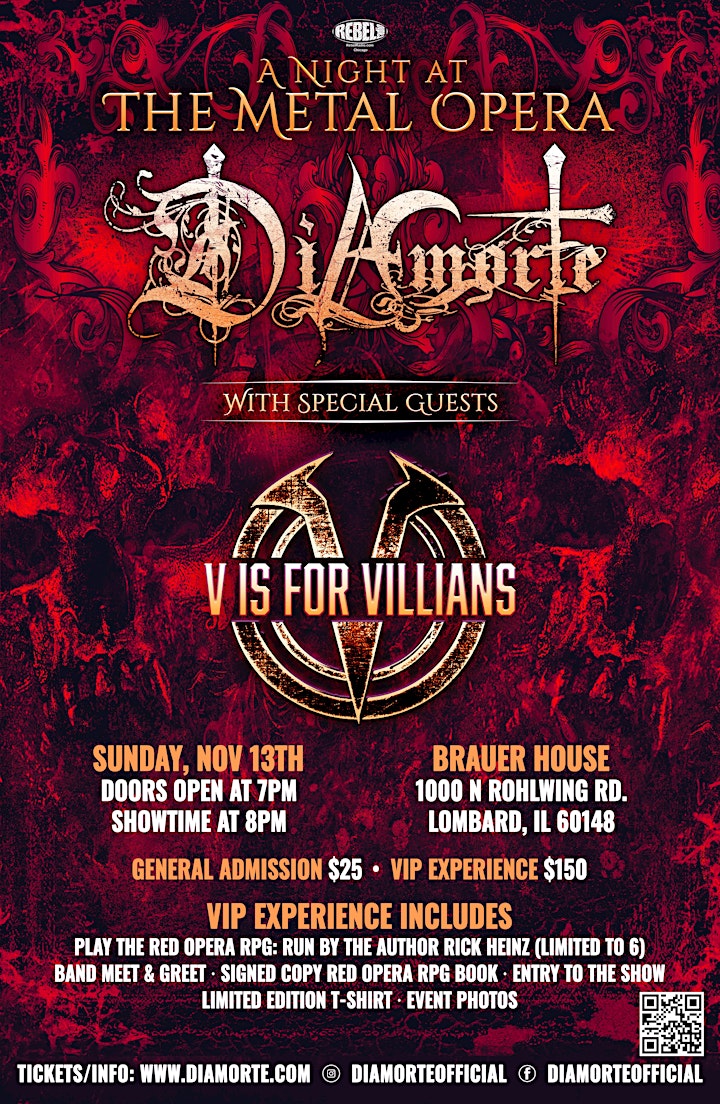 A Night at the Metal Opera: DiAmorte with special guests V is for Villains image