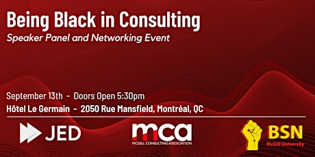 Being Black in Consulting Panel and Networking Event | JED x MCA x BSN