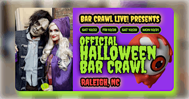 Official Halloween Bar Crawl LIVE Raleigh, NC 4 DATES