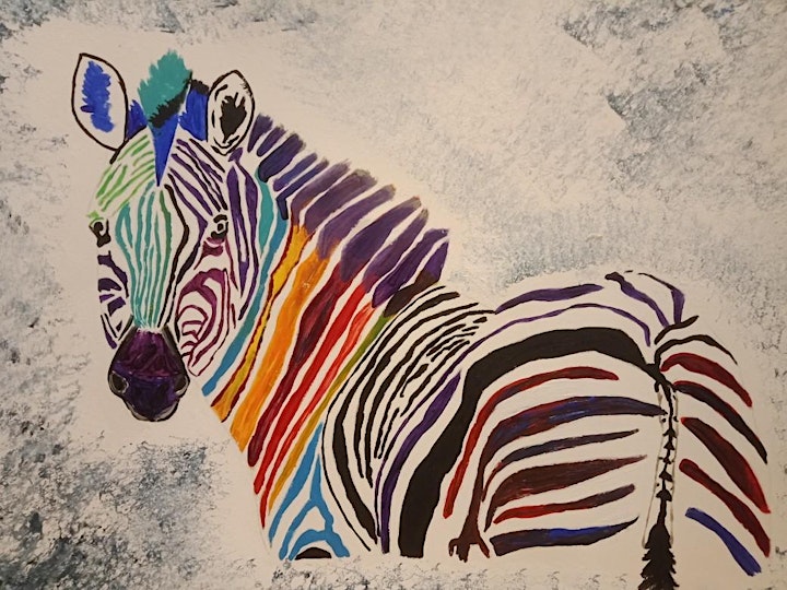 Acrylic Painting -  Zesty Zebra image