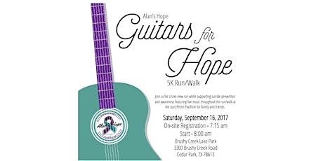 Alan's Hope ~ Guitars for HOPE 5K Run/Walk primary image