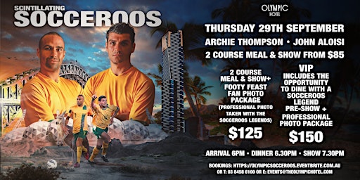 Scintillating Socceroos LIVE! @ Olympic Hotel 29/9  Aloiso &  Thompson