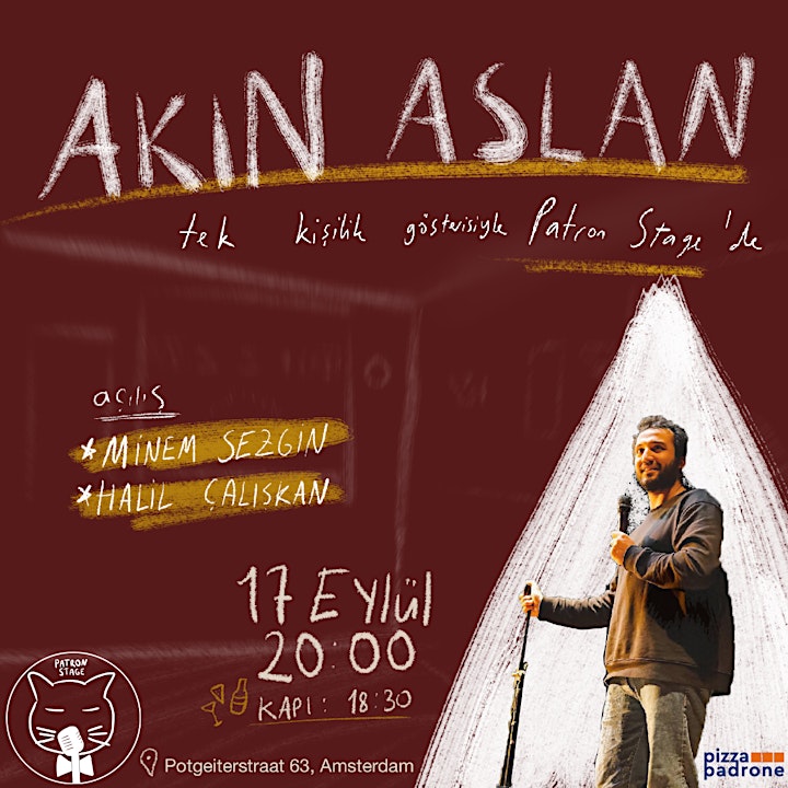 Akın Aslan tek kişilik gösterisiyle 17 Eylül'de Amsterdam Patron Stage'de! image