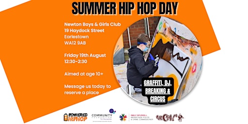 FREE Summer Hip Hop Day @ Newton BGC (Graffiti, DJing, Breaking & Circus)