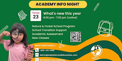 Academy Info Night - What's new this year?