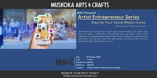 MAC Presents Artist Entrepreneur Series - Step Up Your Social Media Game