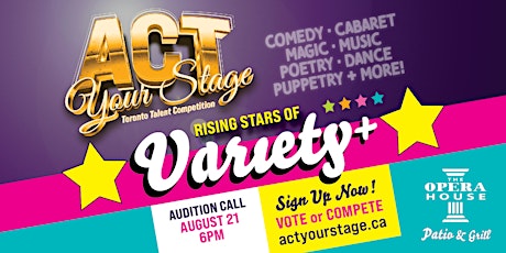 Talent Competition, Call for VARIETY+ COMEDY Acts! Outdoor Auditions
