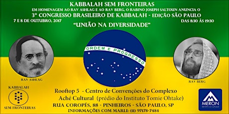 Imagem principal do evento 3º CONGRESSO BRASILEIRO DE KABBALAH - EDIÇÃO SÃO PAULO