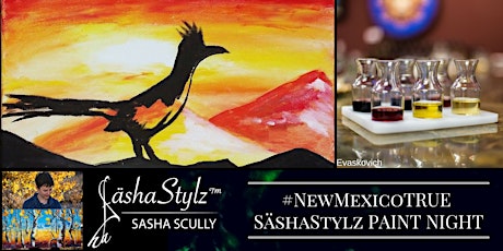 NewMexicoTRUE Roadrunner Sunset!!! Wine and Paint Night!! | SäshaStylz™   primary image