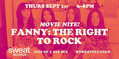 Sweat Movie Nite! FANNY: THE RIGHT TO ROCK Official Documentary Screening