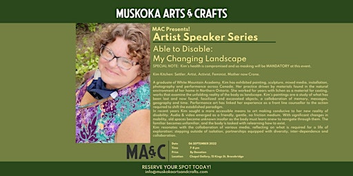 MAC Presents Artist Speaker Series - Kim Kitchen primary image