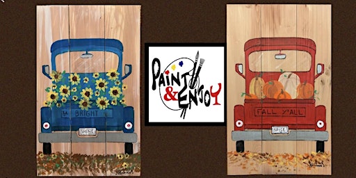 Paint and Enjoy at The Shoppes at  Newberrytown  “Fall Truck” on wood