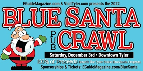 Blue Santa Pub Crawl, Downtown Tyler TX