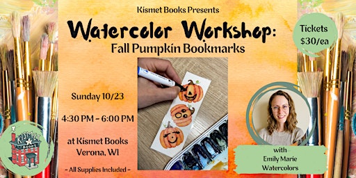 Watercolor Workshop: Fall Pumpkin Bookmarks