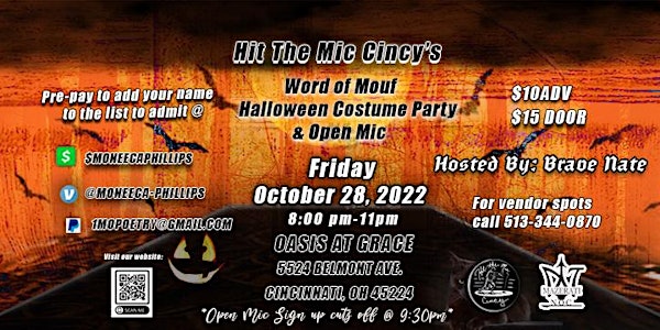 Hit the Mic Cincy's Word of Mouf Halloween Costume Party & Open Mic