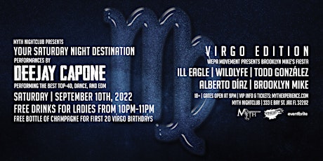 Saturday Night - VIRGO EDITION at Myth Nightclub | Saturday 9.10.22