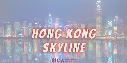 HK Skyline Acrylic Painting
