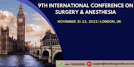 9th International Conference on Surgery & Anesthesia