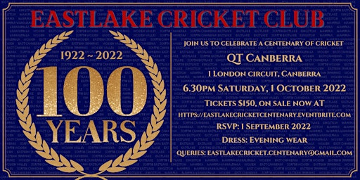 Eastlake Cricket Club Centenary Dinner
